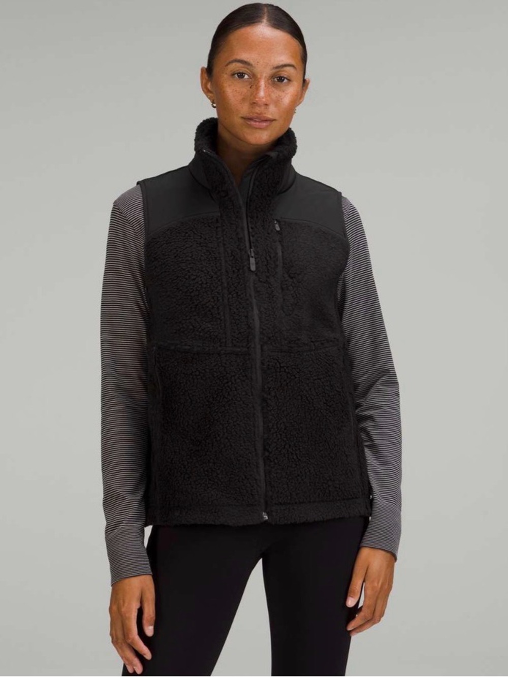 lululemon Textured Fleece Full-Zip Vest - Black - size 10